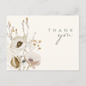 Whimsical Wildflower | Ivory Wedding Bedankt Briefkaart (Voorkant)