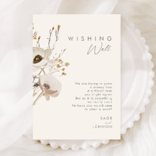 Whimsical Wildflower   Ivory Wedding Wishing Well Informatiekaartje
