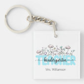 Whimsical Wildflower Kleuterschool Leraar Sleutelhanger (voorkant)