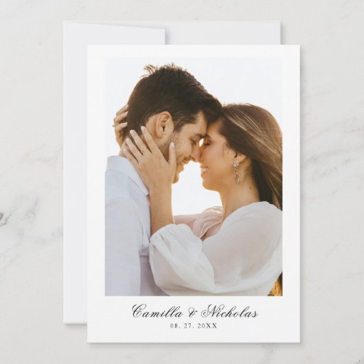 Whimsical Wildflower Krans Foto bruiloft Bedankkaart (Achterkant)