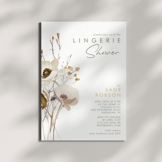 Whimsical Wildflower Lingerie Douche Uitnodiging