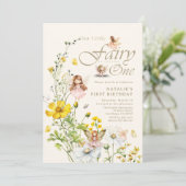 Whimsical Wildflower magische fee eerste verjaarda Kaart (Staand voorkant)