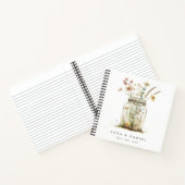 Whimsical Wildflower Mason Jar bruiloft gastenboek Notitieboek (Binnen)