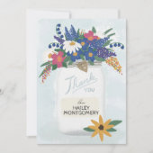 Whimsical Wildflower Mason Jar Dank je kaart (Voorkant)