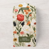 Whimsical Wildflower Meadow Bruiloft All In One Uitnodiging (Buitenkant)