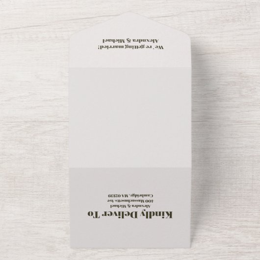 Whimsical Wildflower Meadow Bruiloft All In One Uitnodiging (Buitenkant)