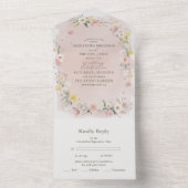 Whimsical Wildflower Meadow Bruiloft All In One Uitnodiging (Binnen)