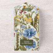 Whimsical Wildflower Meadow Bruiloft All In One Uitnodiging (Buitenkant)