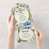 Whimsical Wildflower Meadow Bruiloft All In One Uitnodiging (Afscheurbaar)