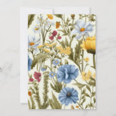 Whimsical Wildflower Meadow Bruiloft Kaart (Achterkant)