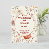 Whimsical Wildflower Meadow Bruiloft Kaart (Staand voorkant)