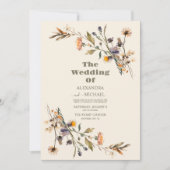 Whimsical Wildflower Meadow Bruiloft Kaart (Voorkant)