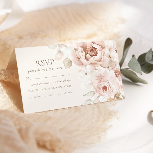 Whimsical Wildflower Meadow Bruiloft RSVP Kaartje