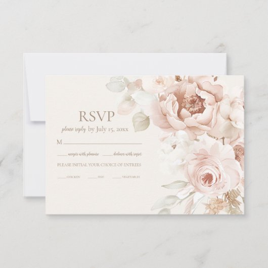 Whimsical Wildflower Meadow Bruiloft RSVP Kaartje (Voorkant)