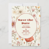 Whimsical Wildflower Meadow Bruiloft Save The Date (Voorkant)