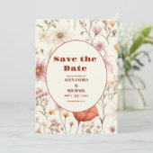 Whimsical Wildflower Meadow Bruiloft Save The Date (Staand voorkant)