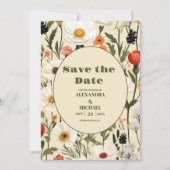 Whimsical Wildflower Meadow Bruiloft Save The Date (Voorkant)