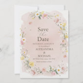 Whimsical Wildflower Meadow Bruiloft Save The Date (Voorkant)