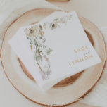 Whimsical Wildflower Meadow Bruiloft Servetten<br><div class="desc">Deze Whimsical Wildflower Meadow is perfect voor uw eenvoudige, elegante boho bruiloft. Het moderne rustieke groen, vergezeld van de minimalistische waterverf wilde bloemen, zal uw visie tot leven brengen! Dit ontwerp van goudbloemen, vleugels van bohemien salie groen en paarse is zeker om uw minimale herfst bloemenbruiloft droom te voltooien! Houd...</div>