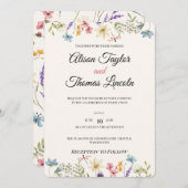 Whimsical Wildflower Meadow Butterfly Wedding  Kaart (Voorkant / Achterkant)