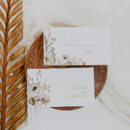 Whimsical Wildflower Meadow Flat Wedding Plaatskaartje