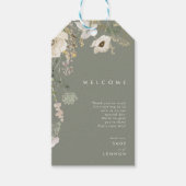 Whimsical Wildflower Meadow Sage Weddenschap Welko Cadeaulabel (Voorkant)
