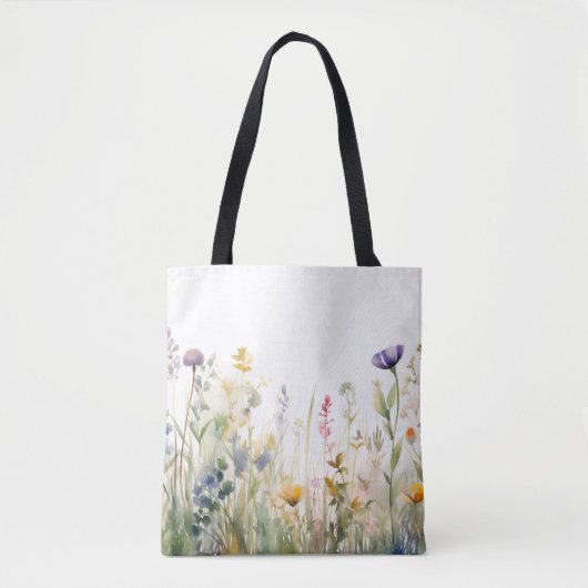 Whimsical Wildflower Meadow voor Natuur liefhebber Tote Bag (Voorkant)