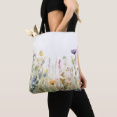 Whimsical Wildflower Meadow voor Natuur liefhebber Tote Bag (Dichtbij)