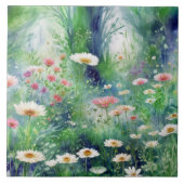 Whimsical Wildflower Meadow Waterverf Art Tegeltje (Voorkant)