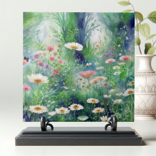 Whimsical Wildflower Meadow Waterverf Art Tegeltje