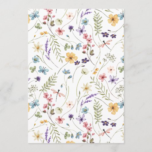 Whimsical Wildflower Meadow Wedding Save The Date (Achterkant)