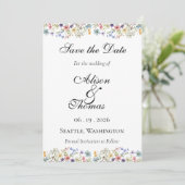 Whimsical Wildflower Meadow Wedding Save The Date (Staand voorkant)