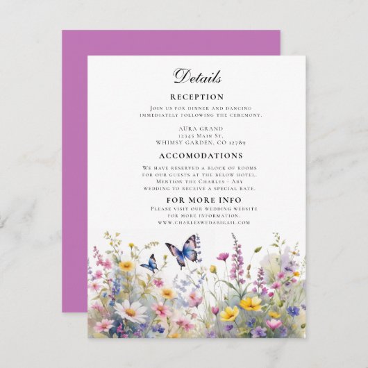 Whimsical Wildflower Meadows Details Informatiekaartje (Voorkant / Achterkant)