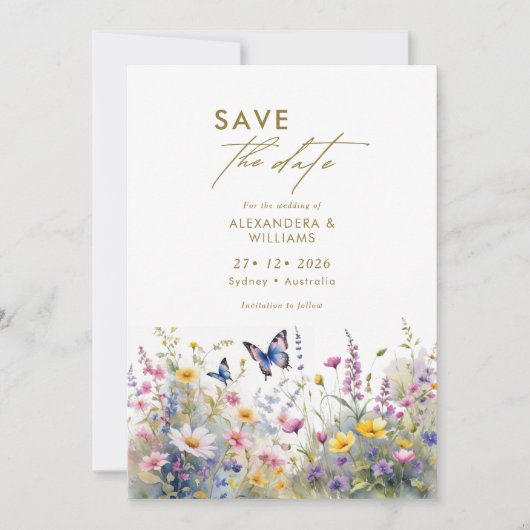 Whimsical Wildflower Meadows Save the date (Voorkant)