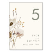 Whimsical Wildflower | Nummer van de voorlopige ta Kaart (Achterkant)