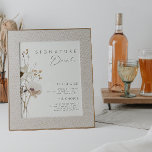 Whimsical Wildflower | Ondertekening Drink voor iv Poster<br><div class="desc">Deze witte bloem | Ivory signature drink sign is perfect voor je eenvoudige, elegante boho bruiloft. De minimalistische waterverf wilde bloemen helpen je visie tot leven te brengen! Het ontwerp van witte en goudbloemen, met een paarse en gele aanraking, is zeker om je minimale herfst florale trouwdroom te voltooien! Houd...</div>