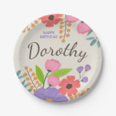 Whimsical Wildflower Papier Borden w / Aangepaste  Papieren Bordje (Voorkant)