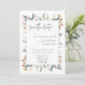 Whimsical Wildflower Pastel Botanische bruiloft Save The Date (Staand voorkant)