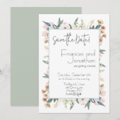 Whimsical Wildflower Pastel Botanische bruiloft Save The Date (Voorkant / Achterkant)