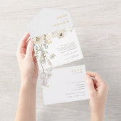 Whimsical Wildflower Photo Seal and Send All In One Uitnodiging (Afscheurbaar)