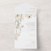 Whimsical Wildflower Photo Seal and Send All In One Uitnodiging (Binnen)