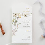 Whimsical Wildflower Photo Seal and Send All In One Uitnodiging