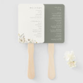 Whimsical Wildflower | Programma Ivory Wedding Handwaaier (Voorkant en achterkant)