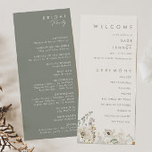Whimsical Wildflower | Programma Ivory Wedding Programmakaart