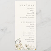Whimsical Wildflower | Programma Ivory Wedding Programmakaart (Voorkant)