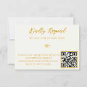 Whimsical Wildflower QR Code Huwelijks RSVP Reacti Kaartje (Voorkant)