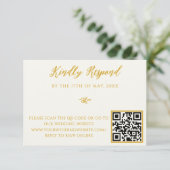 Whimsical Wildflower QR Code Huwelijks RSVP Reacti Kaartje (Staand voorkant)