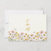 Whimsical Wildflower QR Code Huwelijks RSVP Reacti Kaartje (Achterkant)