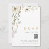 Whimsical Wildflower QR Code RSVP Card Kaart (Voorkant)