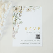 Whimsical Wildflower QR Code RSVP Card Kaart